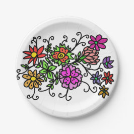 Prato De Papel Flores