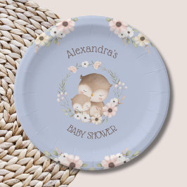 Prato De Papel Flores Azuis Dusty Woodland Owca Chá