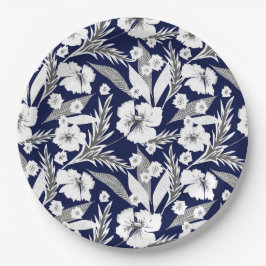 Prato De Papel Flores brancas.