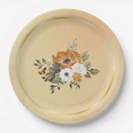 Prato De Papel Flores Brancas de Ferrugem de outono