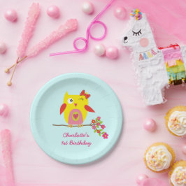 Prato De Papel Flores Cor-de-Rosa Amarelo-Bonitas Personalizadas