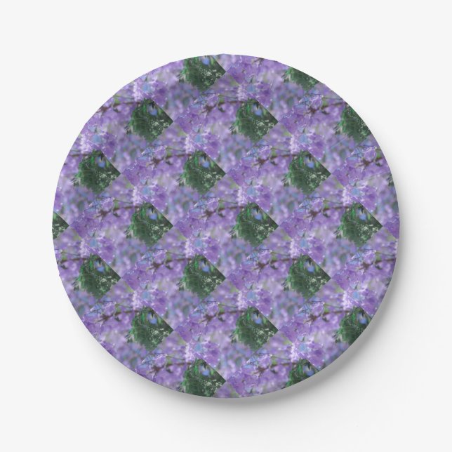 Prato De Papel Flores de Árvore Purple Jacaranda (Frente)