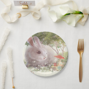 Prato De Papel Flores de Bunny