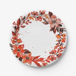 Prato De Papel Flores de cor aquática