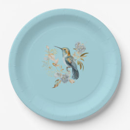 Prato De Papel Flores de Hydrangea, aves do Sol