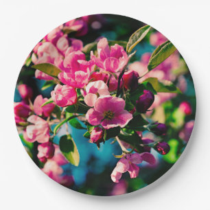 Prato De Papel Flores de Maçã-Craca Rosa
