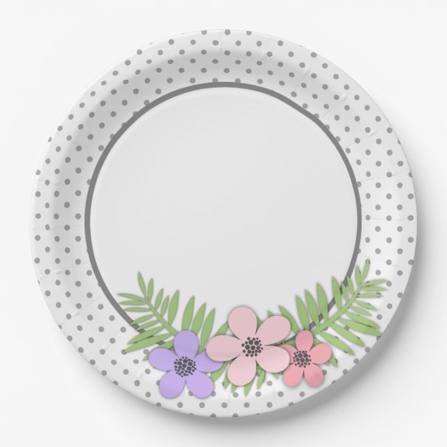 Prato De Papel Flores de papel (Frente)