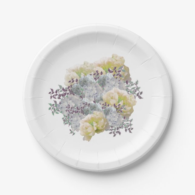 Prato De Papel Flores de Papel Rustic Country Style Plates (Frente)