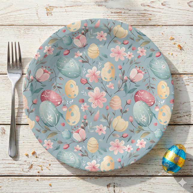Prato De Papel Flores de Páscoa Pastel Decorativas (Criador carregado)