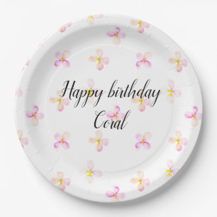 Prato De Papel Flores de Pêssego Rosa bonito