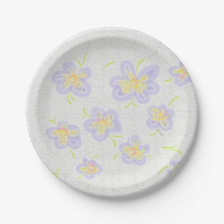 Prato De Papel Flores de primavera (lilás)