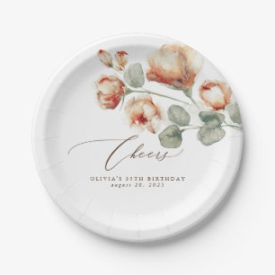 Prato De Papel Flores de Queda Romântica Elegante