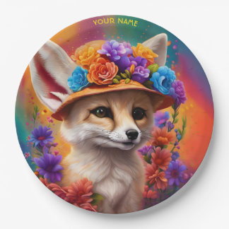 Prato De Papel Flores de Raposa Fantasy Cute Fennec