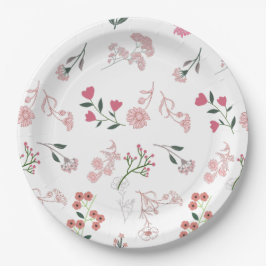 Prato De Papel Flores Delicadas Associadas no Impressão de Padrão