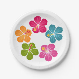 Prato De Papel Flores do hibiscus