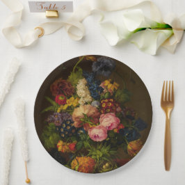 Prato De Papel Flores e ananás em uma Entablatação