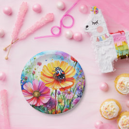 Prato De Papel Flores e Damibugs