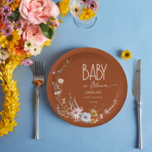 Flores Laranja Queimadas Bebê em Placa de Papel Sa