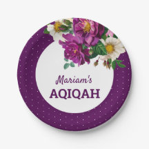 Flores Modernas Roxas com Pontos Aqiqah