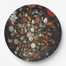 Prato De Papel Flores num navio de madeira (por Jan Brueghel)