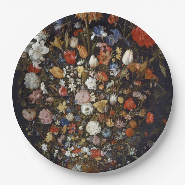 Prato De Papel Flores num navio de madeira (por Jan Brueghel) (Frente)