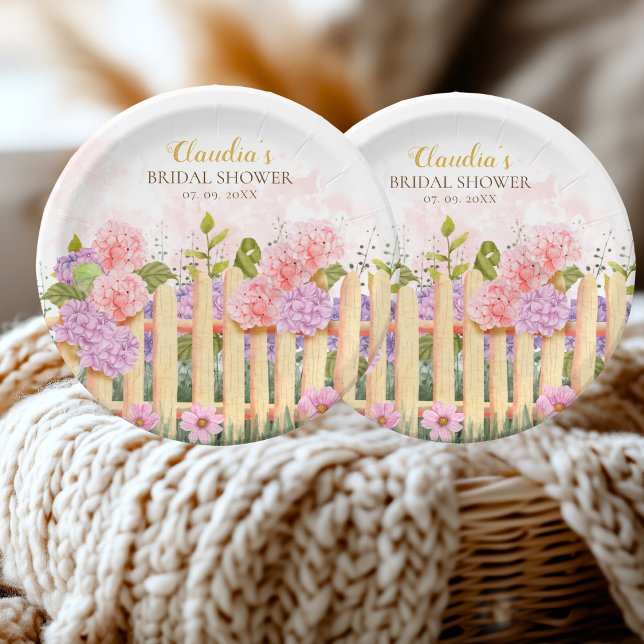 Prato De Papel Flores Personalizadas de Picket Fence Hydrangea pa (Criador carregado)