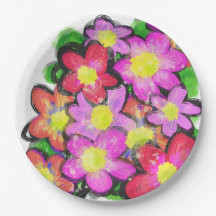 Flores pintadas cor-de-rosa