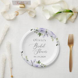 Prato De Papel Flores Roxas, Flores Lilás, Boho, Chá de panela