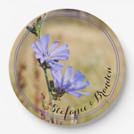 Prato De Papel Flores Selvagens no Casamento da Manhã