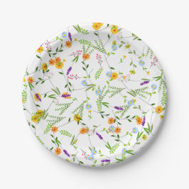 Prato De Papel Flores silvestres de primavera e verão
