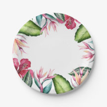 Flores Tropicais Folhas Florais de Verão Ilha