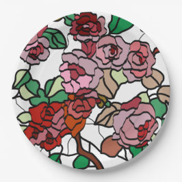 Prato De Papel Flores Vermelhas Brilhantes E Bonitas