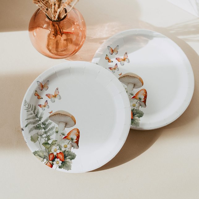 Prato De Papel Floresta cair chá de fraldas de cogumelo (Criador carregado)