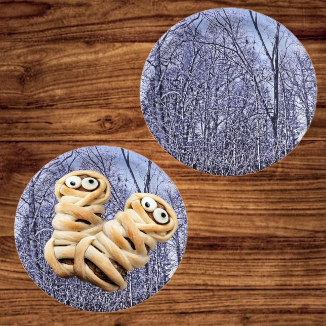 Prato De Papel Floresta Em Twilight (These haunting, Forest At Twilight Paper Plates, have matching napkins!)