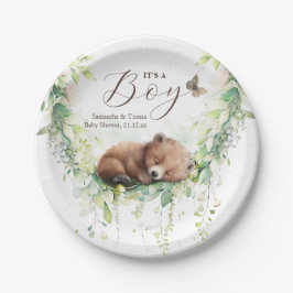 Prato De Papel Floresta Florestal Chá de Bebê Verde