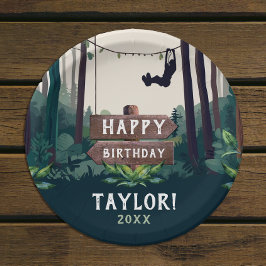 Prato De Papel Floresta Legal de Tirolesa Aniversário Outdoor Ver