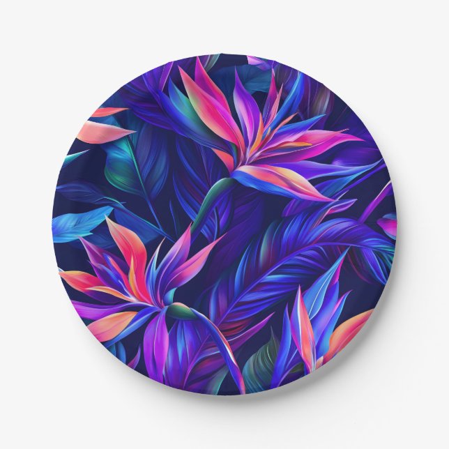 Prato De Papel Floresta Tropical de Midnight (Frente)