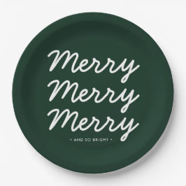 Prato De Papel Floresta Verde Feliz Natal