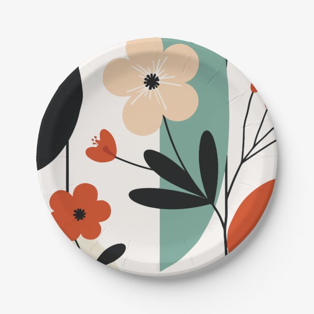 Prato De Papel Flower abstract pattern (Frente)