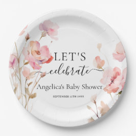 PRATO DE PAPEL FLUXAS DE MEADORES DE COR DE ÁGUA NEGRA DE BOHO PI