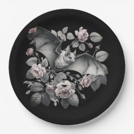 Prato De Papel Flying Bat Halloween