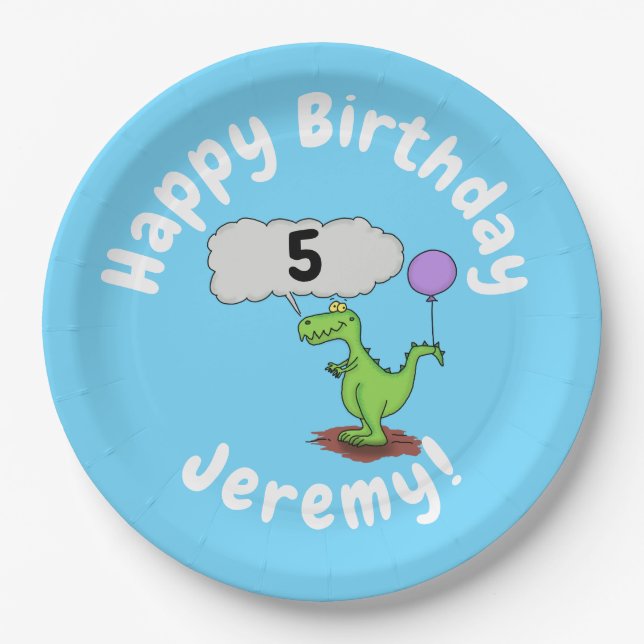 Prato De Papel Fogo giro em forma de cartoon verde e engraçado (Frente)