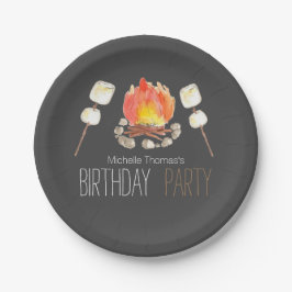 Prato De Papel Foguete preto esmaga papel de aniversário