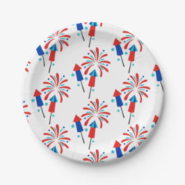 Prato De Papel Foguetes e fogos de artifício