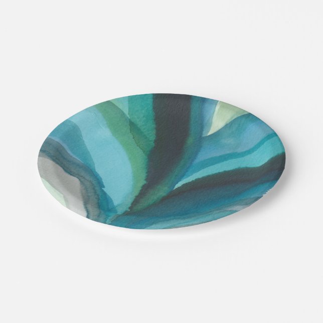 Prato De Papel Folha Azul I (Inclinado)