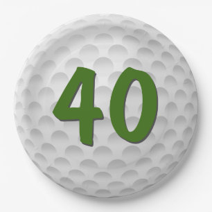 Prato De Papel Folha de aniversário de 40 anos de Golfe