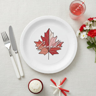 Prato De Papel Folha de bordo canadense contemporânea ID1071