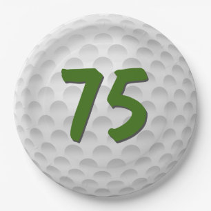 Prato De Papel Folha de Golf 75º Aniversário