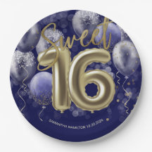 Folha de Ouro Sweet 16 Bday Balloons Party Royal B