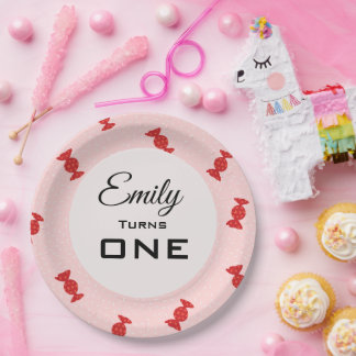 Prato De Papel Folha de papel, cor-de-rosa e vermelha